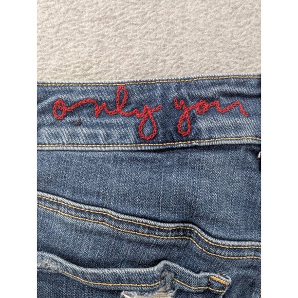 Amberican Eagle Denim Shorts Womens Size 4 Blue Cut Off Distressed Zipper Slits - Picture 11 of 16